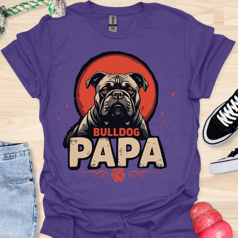Bulldog Papa - V7 - Gothic Graphic Dark T-Shirt